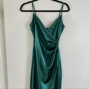 Windsor Satin Emerald Maxi Dress